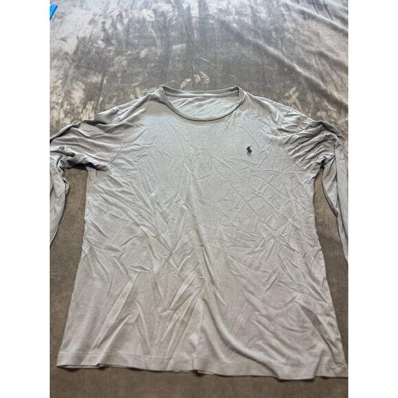 Polo Ralph Lauren Men’s‎ Long Sleeve T-shirt Gray Pony Size Large Custom fit - Picture 1 of 6